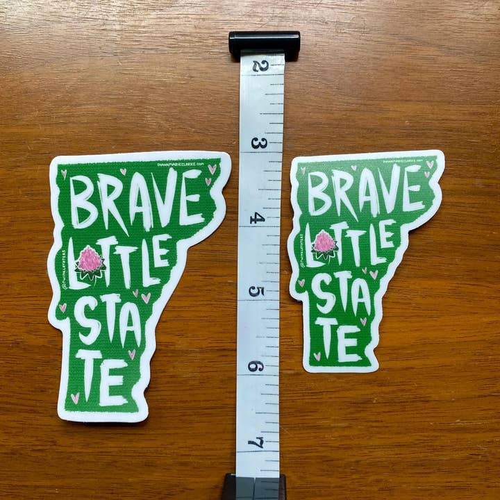 Designs by Diana - twinkletaters - Wholesale Sticker - Brave Little State Vermont Vinyl Sticker