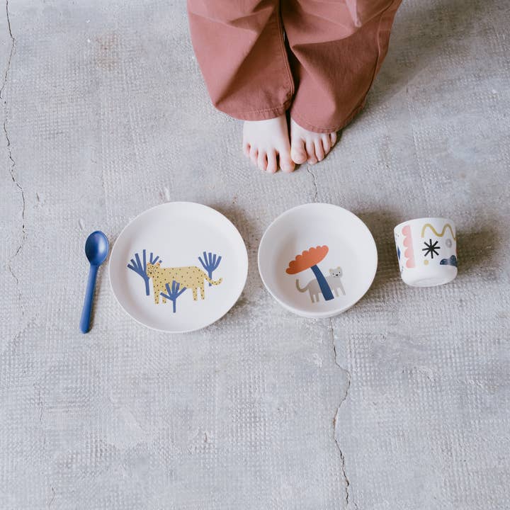 EKOBO - Vente Service à vaisselle – enfant et bébé - Ensemble Enfants Bambino LÉOPARD4