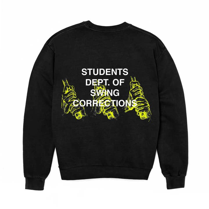 Dept Of Swing Corrections (Crew Sweater) - Black for wholesale by Students, LLC