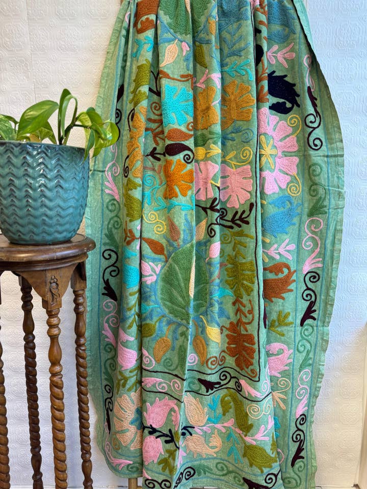 Vintage Embroidery Suzani Handmade Elegant Sofa Bed Throw for wholesale by Essential Designs London