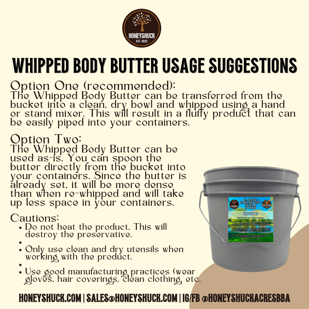 Honeyshuck Acres, LLC - Wholesale Body Balm/Butter - [BULK] Whipped Body Butter | 1/2 Gallon | Premium Recipe6