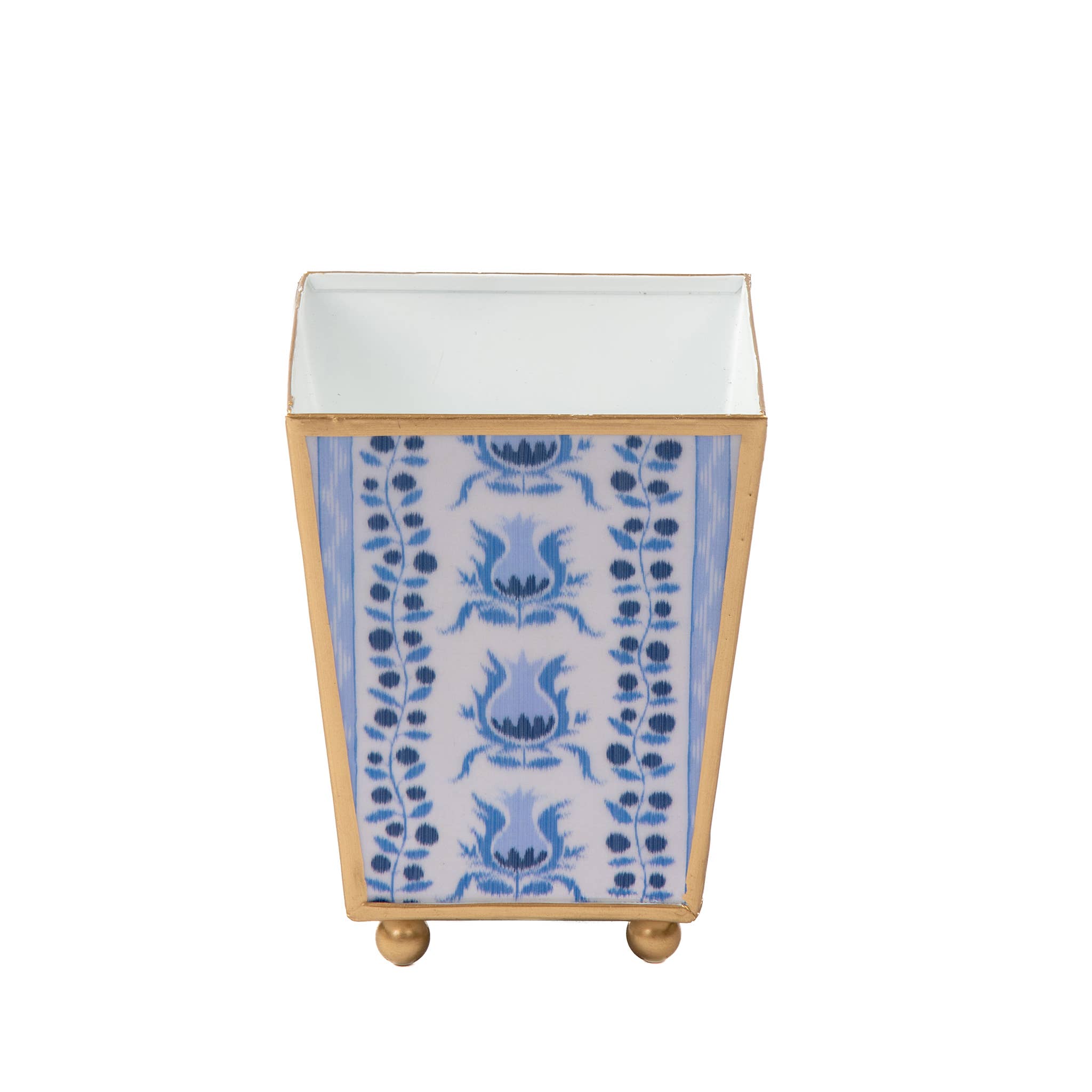 Blue Pomegranate Enameled Square Cachepot Planter for wholesale on Faire