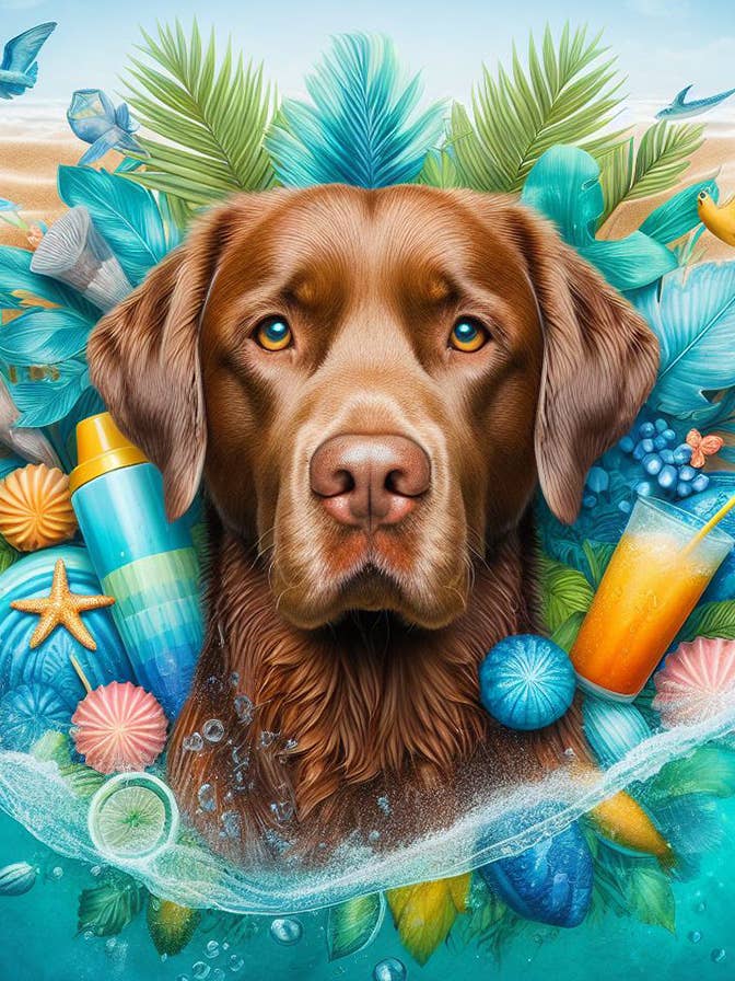 Chesapeake Bay Retriever - Drapeau DCR Summer House pour la vente par Best of Breed Products