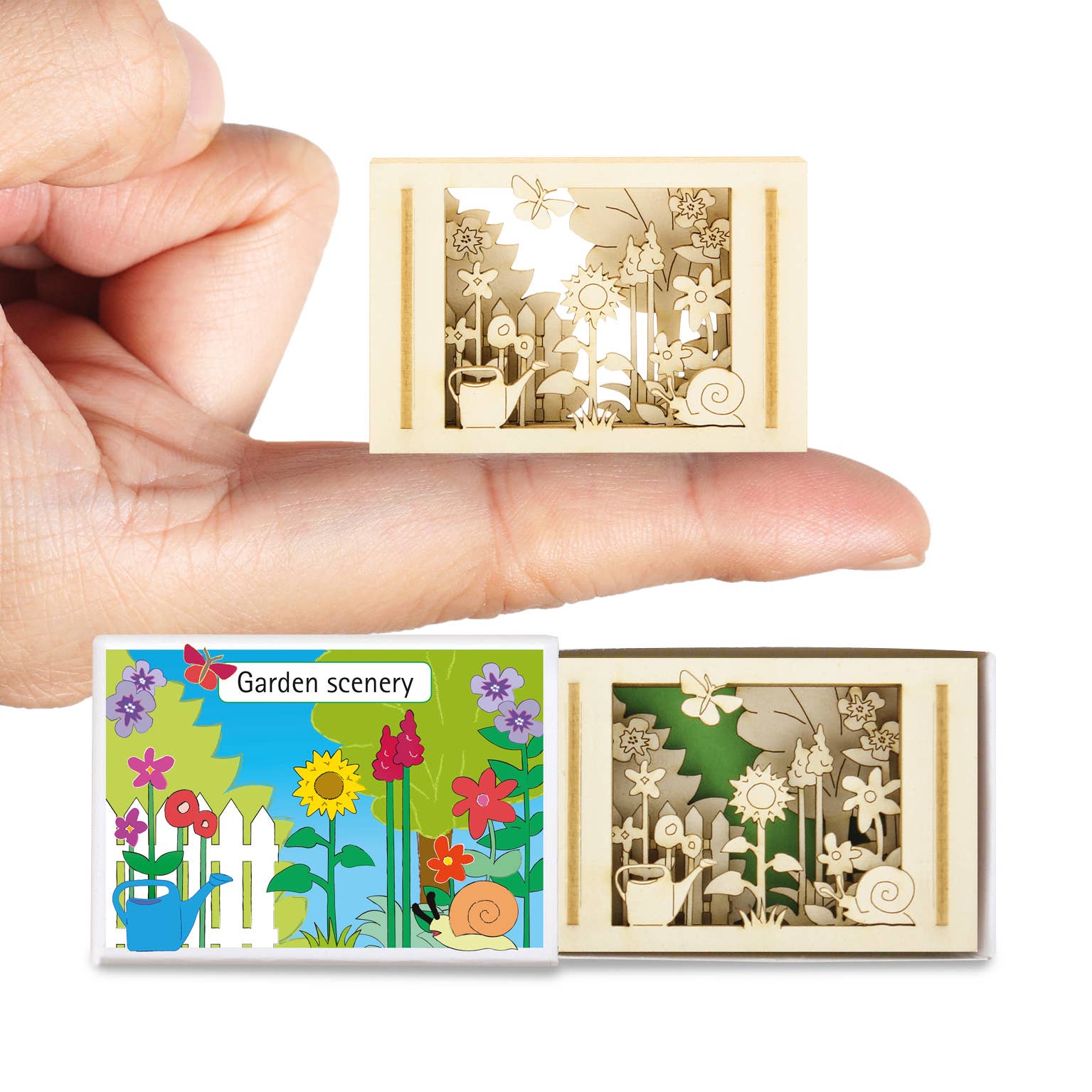 SILHOUBOX – Objeto de mesa decorativo por atacado – SILHOUBOX Gartenwelt Silhoubox S – mini cenário 3D com girassol e flores para jardinagem — item de presente3