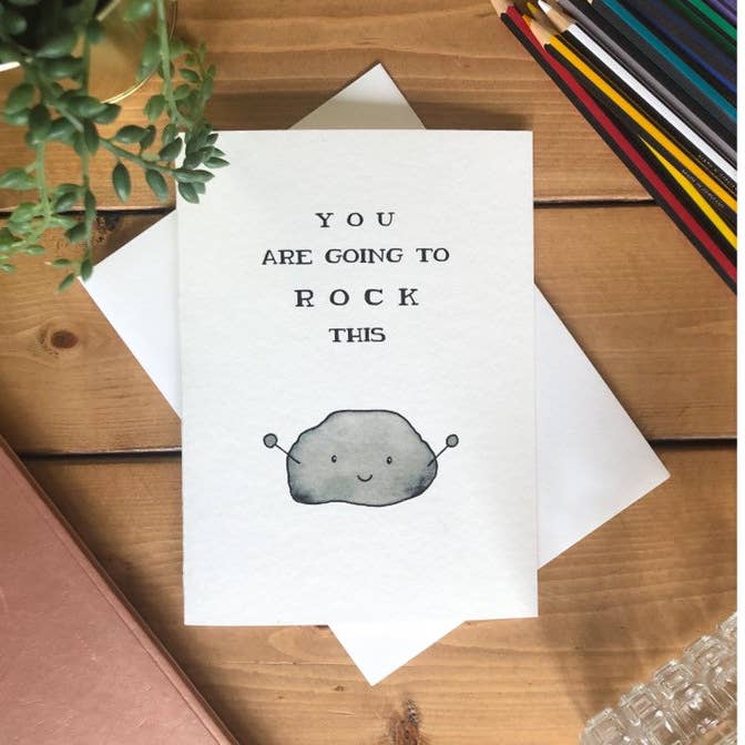 kenziecards - Wholesale Congratulations Card - Rock Congratulations Card - Punny Watercolour Greeting0