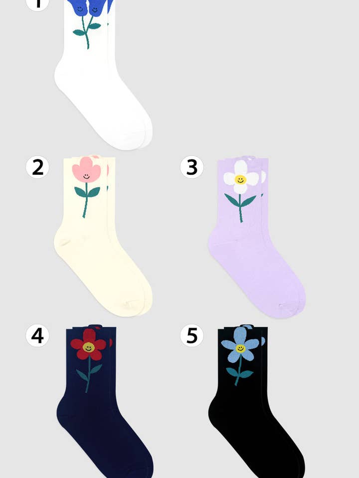 Crew Kitsch Flower Strumpor för damer för wholesale av 7DAYSSOCKS