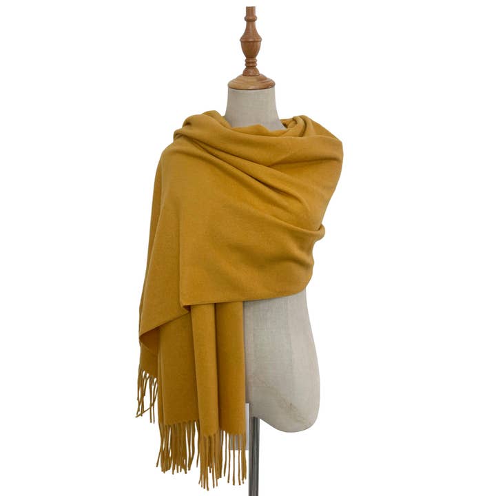 Fashion Scarf World - Wholesale Scarf - Women's - Soft Wool Tassel Blanket Wrap Scarf
