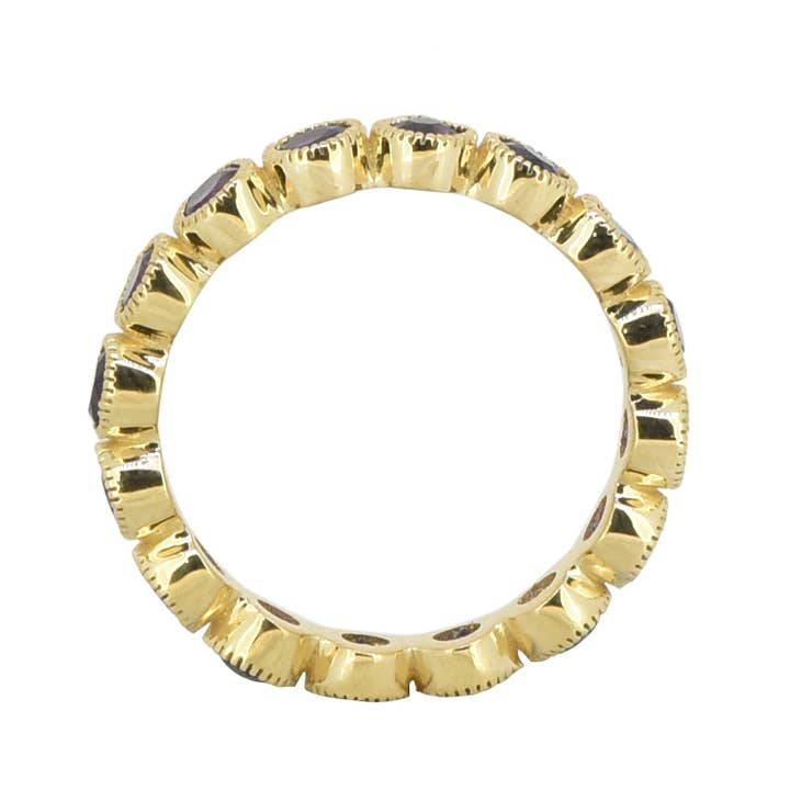 Tiramisu - Wholesale Ring met meerdere stenen - Amethist 14-karaats gouden Eternity bandring2