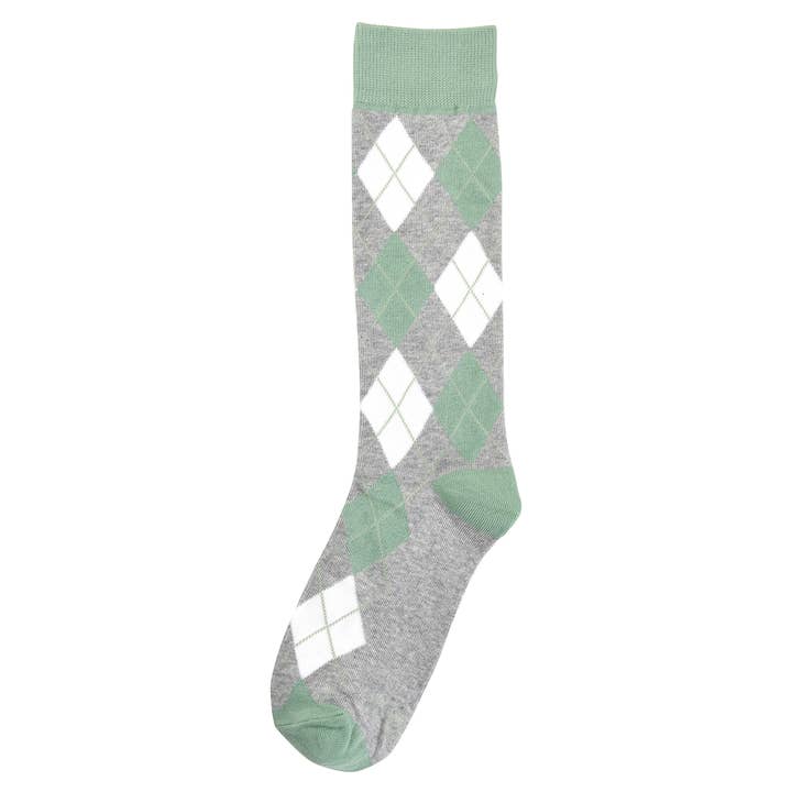 Sage Argyle Socks for wholesale by No Cold Feet