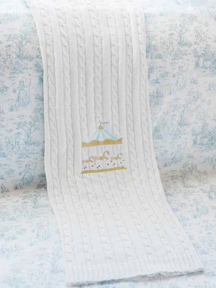 Bebe Theory - Wholesale Bedding blanket – Kids & Baby - Carousel White Baby Blanket
