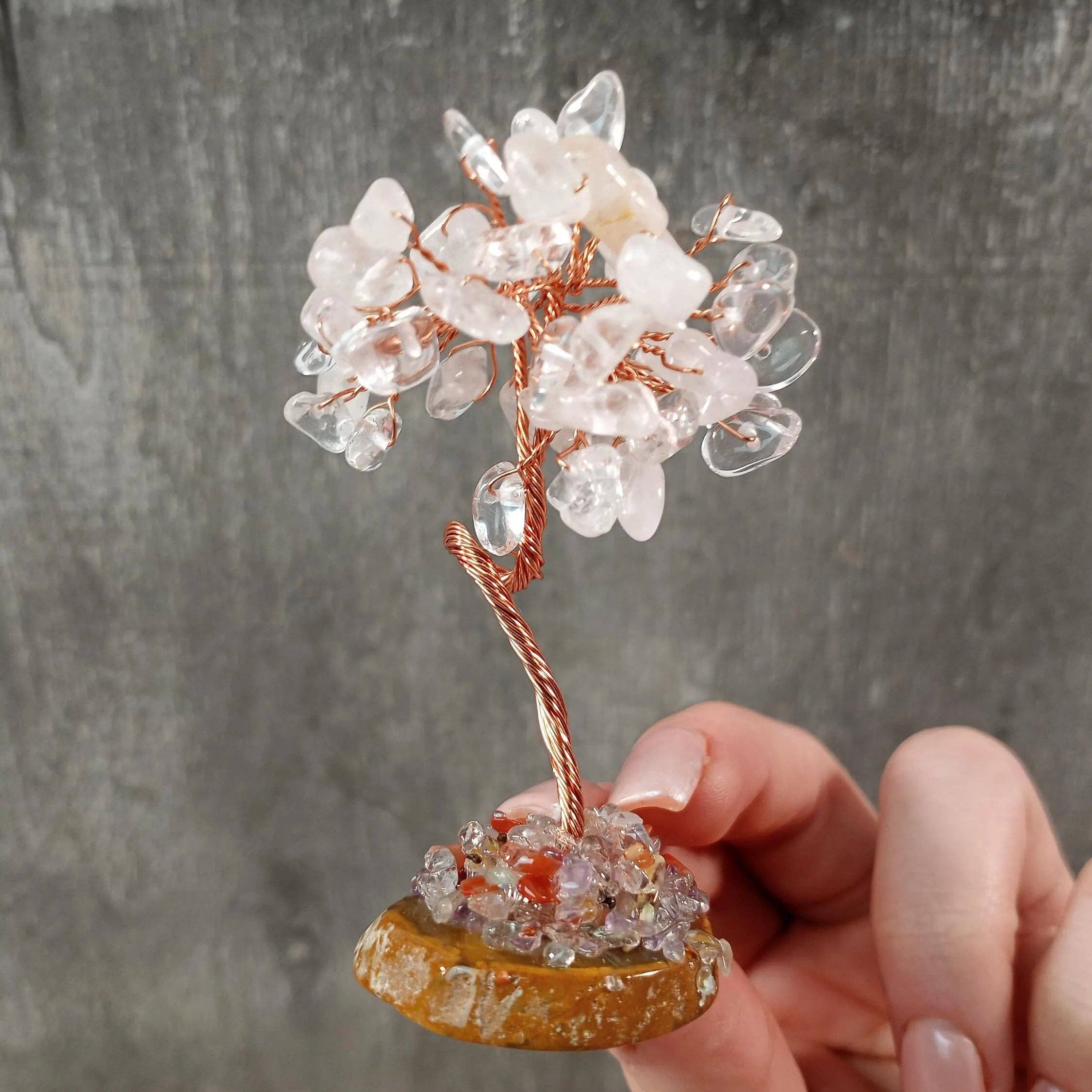 Keystone Crystals - Wholesale Spiritual Stone/Crystal - Gemstone Copper Tree on Agate Base – Crystal Decor0