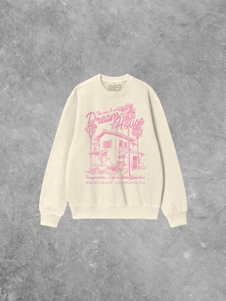 The Dream House, Malibu Beach Boxy Cotton Sweatshirt for wholesale by The Clandestine Underground