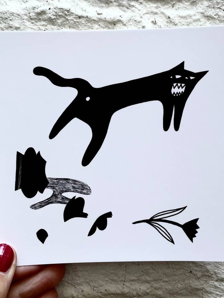 Typical cat, square postcard for wholesale by Anna Soba