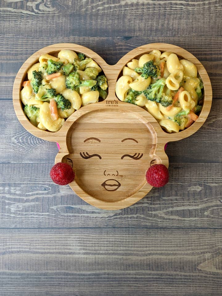 Black Girl Magic Bamboo Suction Plate for wholesale by Tre's Lunchbox LLC
