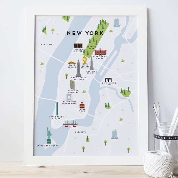New York Map for wholesale by Pepper Pot Studios