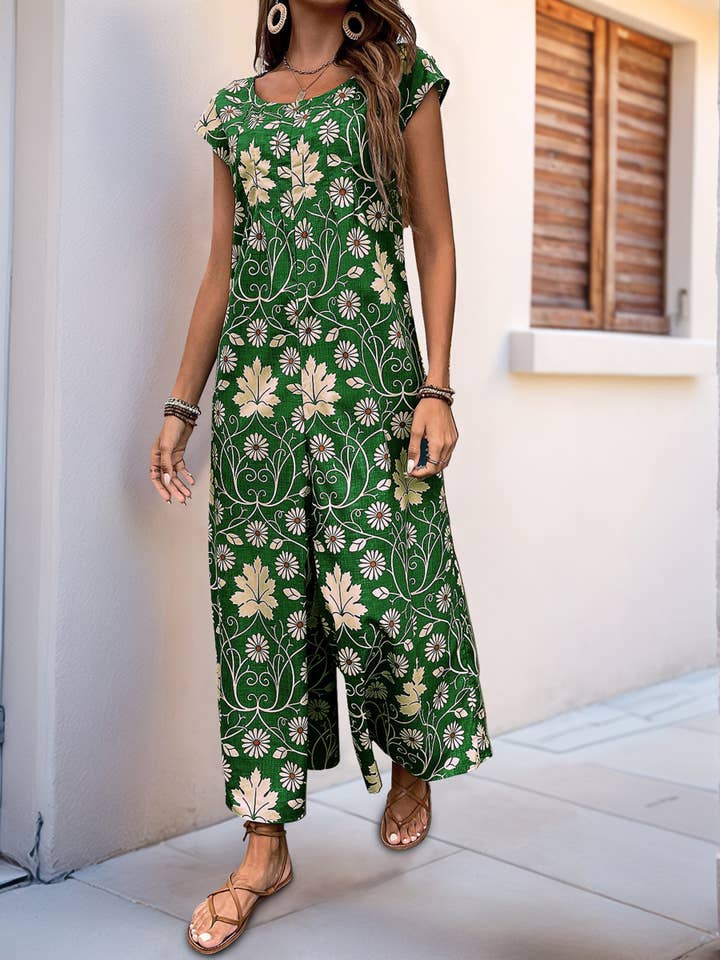 Wholesalesir - Wholesale Jumpsuit - Women's - Printed Loose Jumpsuit Pants