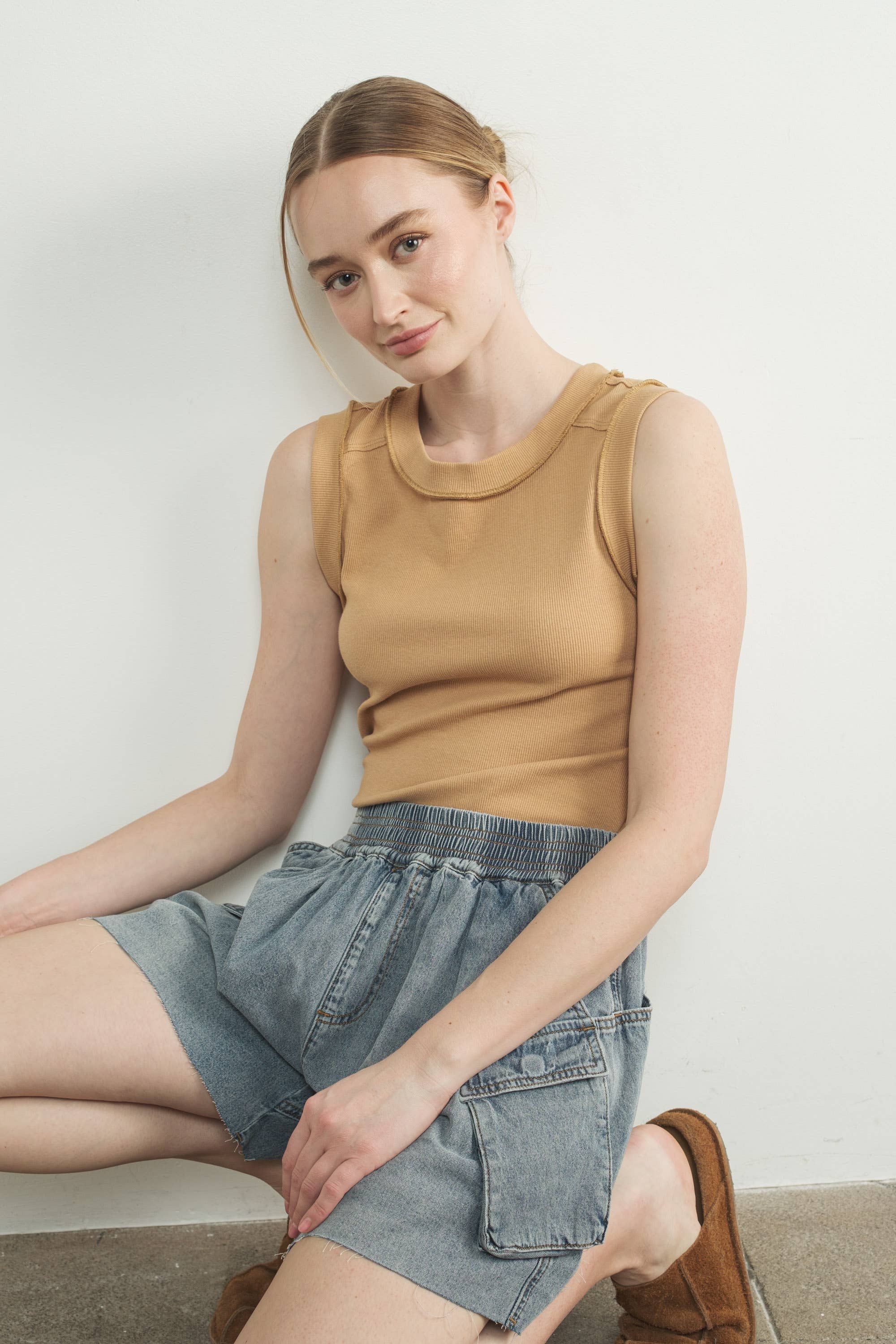 Aaron & Amber - Wholesale Knee Sleeve - MAT3232 RIBBED JERSEY INSIDE OUT TANK22