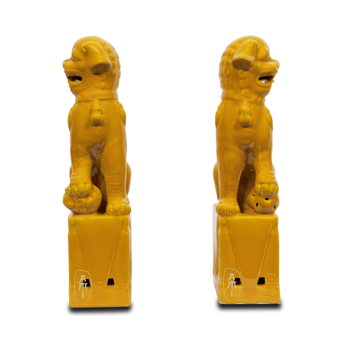 Asian Mix Interior - Wholesale Sculpture - yellow fu dog set1