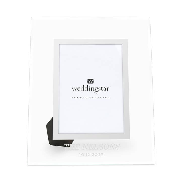 Personalized Glass 5" X 7" Picture Frame - Classic Font for wholesale by Weddingstar Inc.