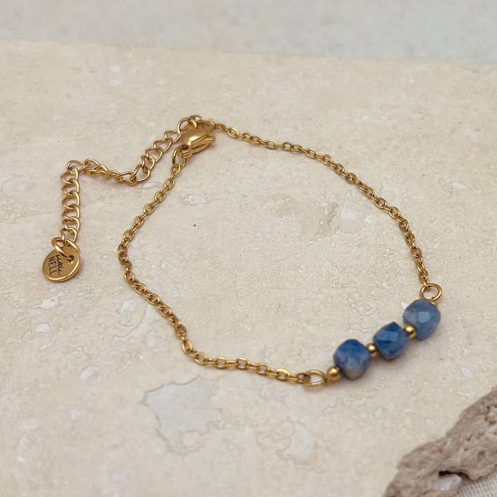 Everyday Lapis Trio Bead Bracelet for wholesale by Little Nell Jewellery