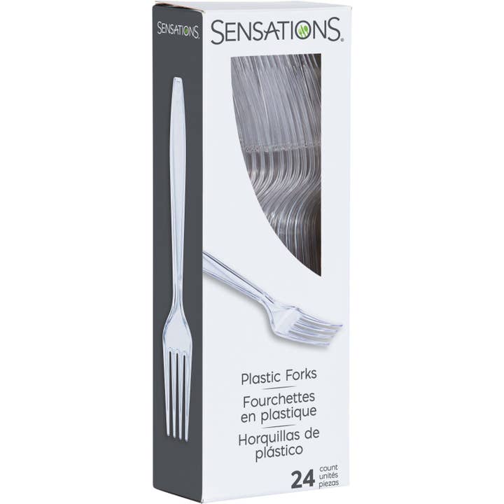 Bulk Party Decor - Wholesale Disposable Fork - Clear Forks Only, 24/Pkg3