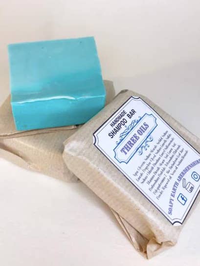 Three oils shampoo bar for wholesale by Soapy Earth