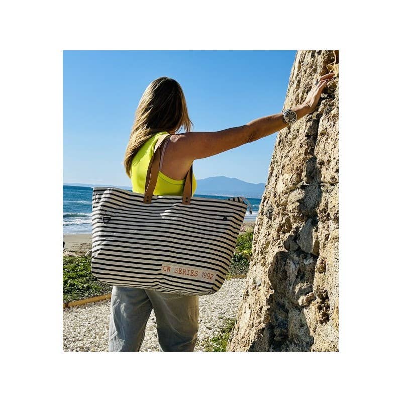 Casa Natura Design SL - Wholesale Tote Bag - Women's - Large Rectangular Bag with Leather Handle and Zipper - ZEB SKYLAR2