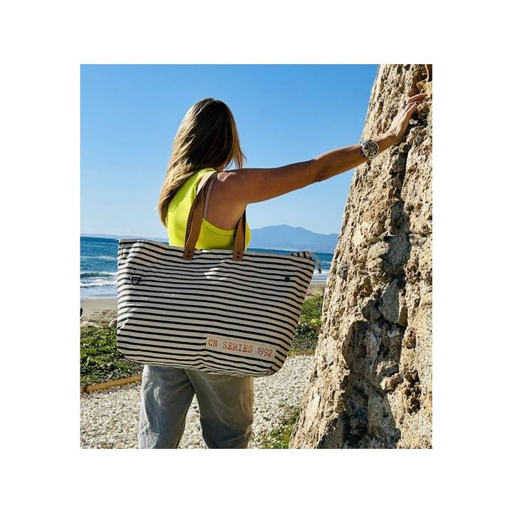 Casa Natura Design SL - Wholesale Tote Bag - Women's - Large Rectangular Bag with Leather Handle and Zipper - ZEB SKYLAR2