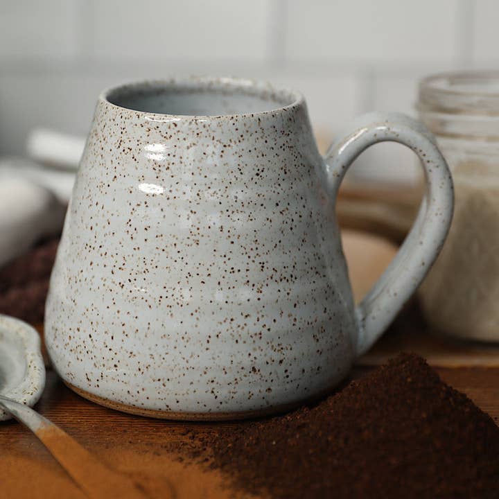 Stoneware mug- Grey for wholesale by Pantless Potter