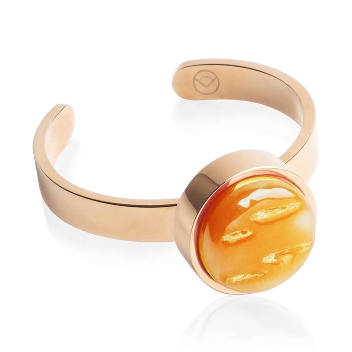 Anel ajustável com pedra • 8mm • rosé/amarelo açafrão por atacado de ALEXASCHA