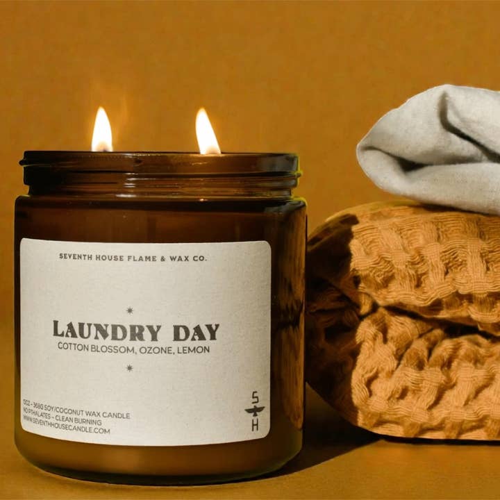 LAUNDRY DAY - Cotton & Sandalwood Candle for wholesale by Seventh House Candle