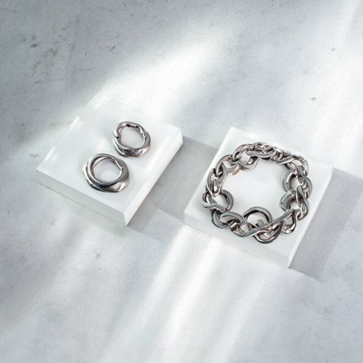 Block Set Project – wholesale Jewellery stand & display – White Concrete Prop Block Shapes