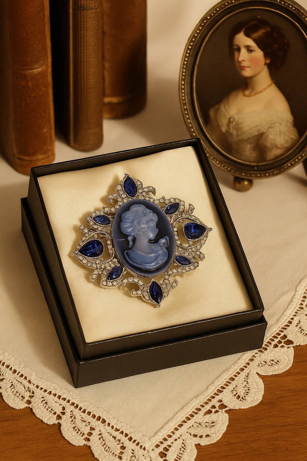 Broche noble vintage de mujer, broche camafeo for wholesale by Wild & Free