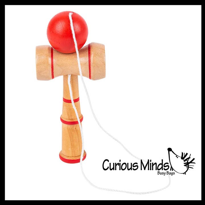 Curious Minds Toys - Wholesale Wood Toy - Kids - 1 Kendama Small Wood Ball and Cup Wooden Mexican Yo Yo Toy Y3