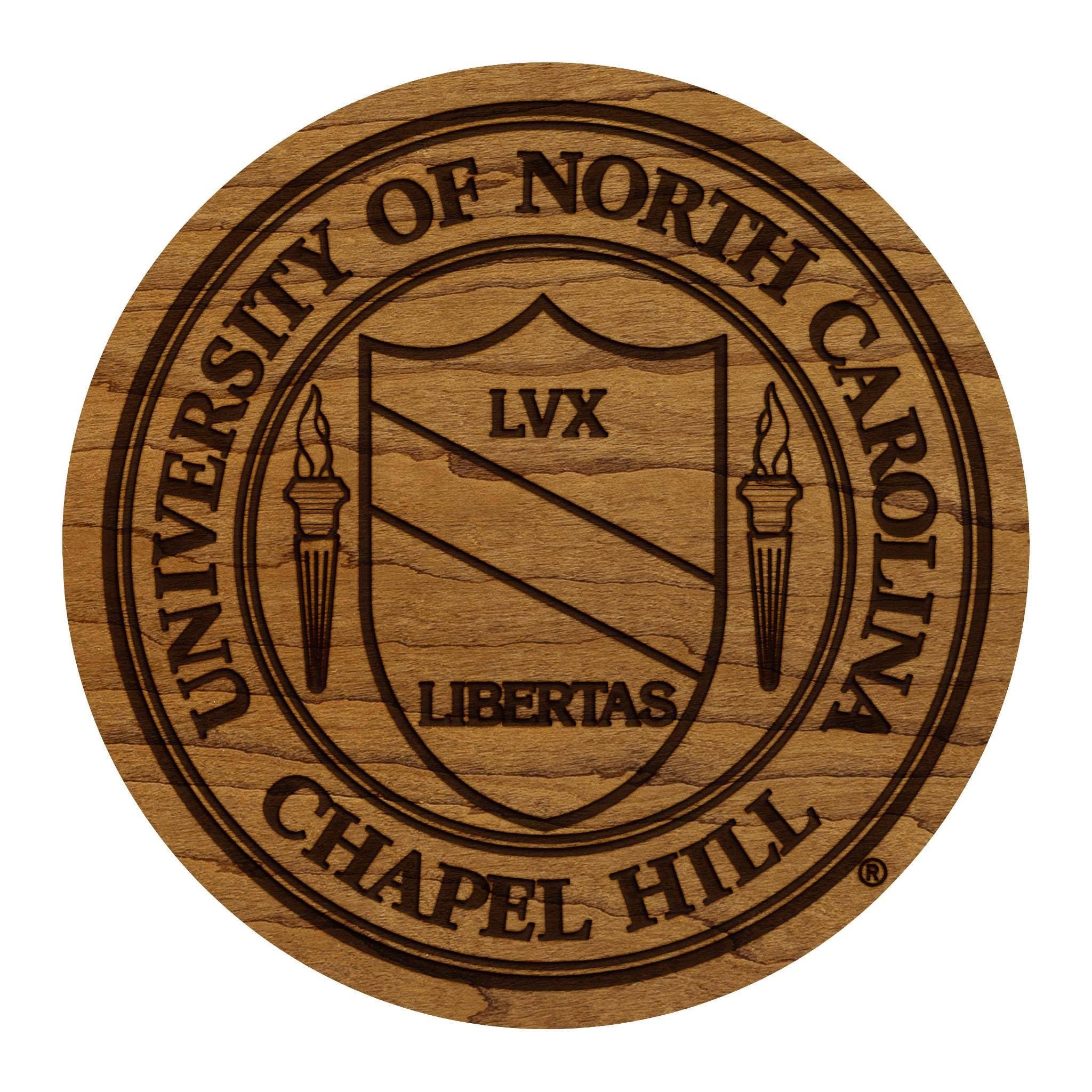 LazerEdge - Wholesale Coasters - University of North Carolina Chapel Hill Seal Coaster – Crafted from Cherry or Maple Wood – UNC Tarheels0