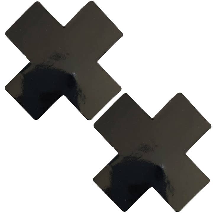 Empanadas Dom Queen Status, tamaño grande, de vinilo mojado, color negro, con forma de X para venta al por mayor de Neva Nude