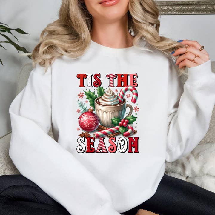 Tis The Season Christmas Sweatshirt for wholesale by Londas Tees and Tumblers