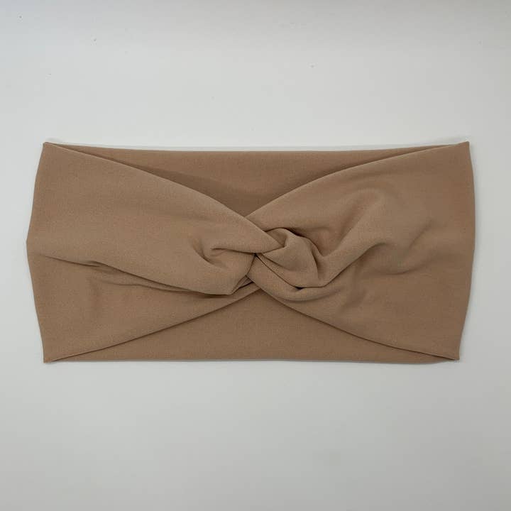 Nude Twist Headband for wholesale by Happy Badger Headbands LLC