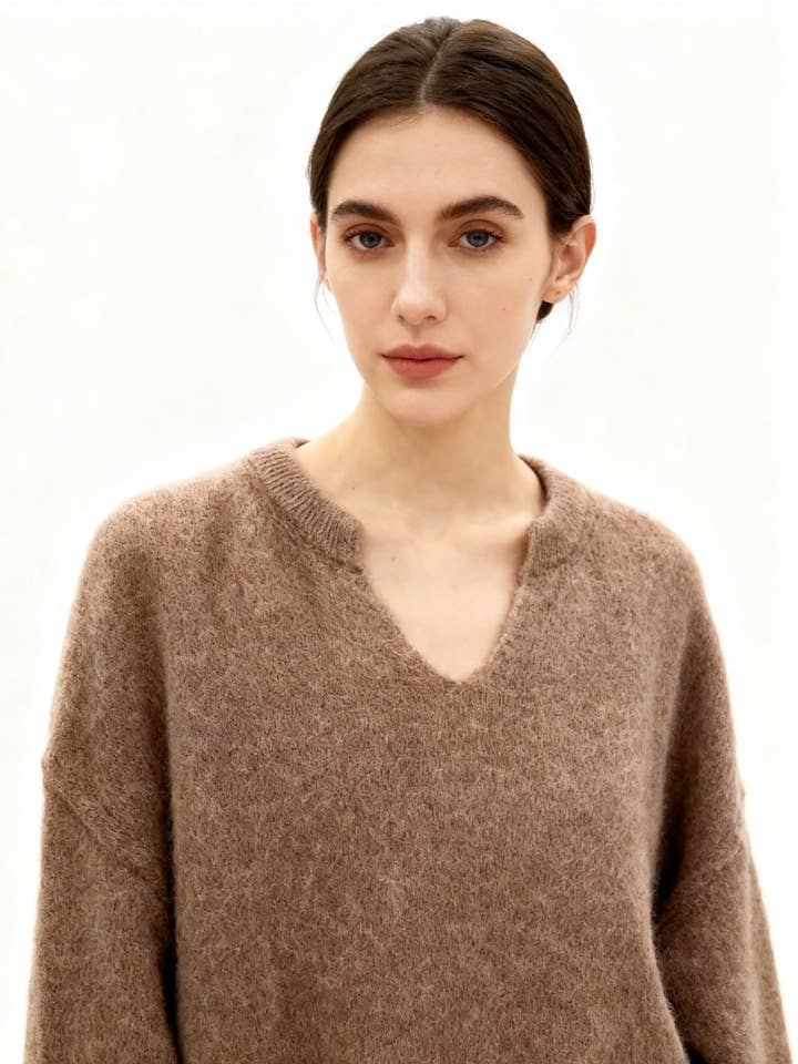 V-neck baby Alpaca sweater - Orice for wholesale by Orice