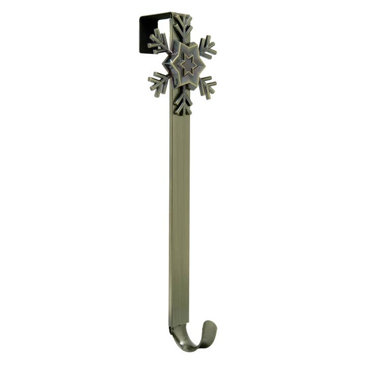 Adapt™ Adjustable Wreath Hanger with Snowflake-Antique Brass for wholesale by Haute Decor