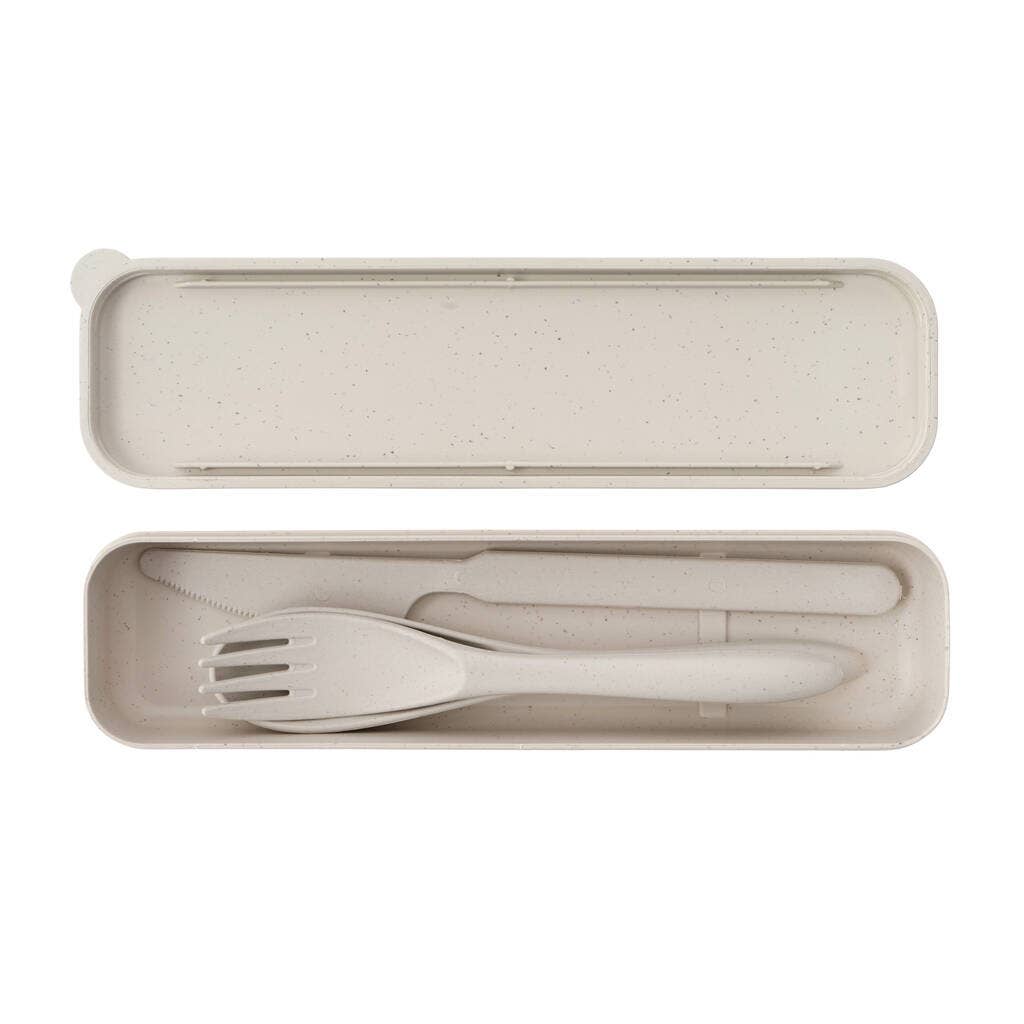 Conscious Generation - Wholesale Assorted Cutlery Set - Eco Friendly Wheat Travel Cutlery 3 Set (Knife, fork, spoon)1