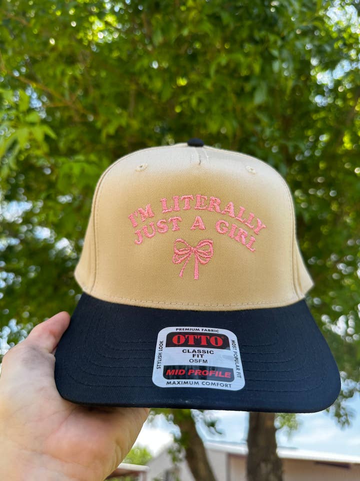 I’m literally just a girl embroidered hat for wholesale by Burnt By Bray LLC