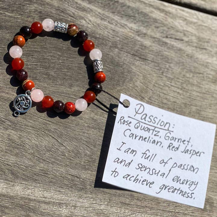 PASSION passionerad sensuell pärlstav armband kvarts jaspis granat karneol känslor samling avsikt bekräftelse handgjorda boho hippie för wholesale av PetrichorKC