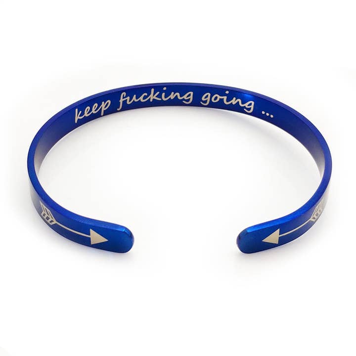 Engraved4Ever – wholesale Cuff bracelet – Hidden Message Keep Fucking Going Inspirational Bracelet Bangle Mantra Quote Steel Motivational Cuff4