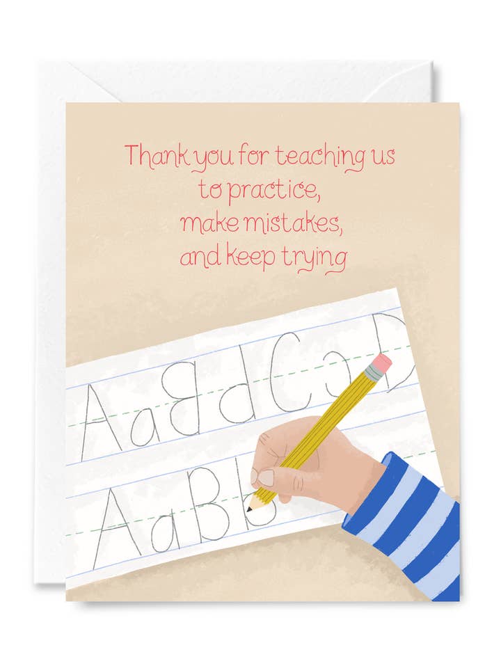 Carte de remerciement pour enseignant : Faire des erreurs pour la vente par Courtney Beyer Design
