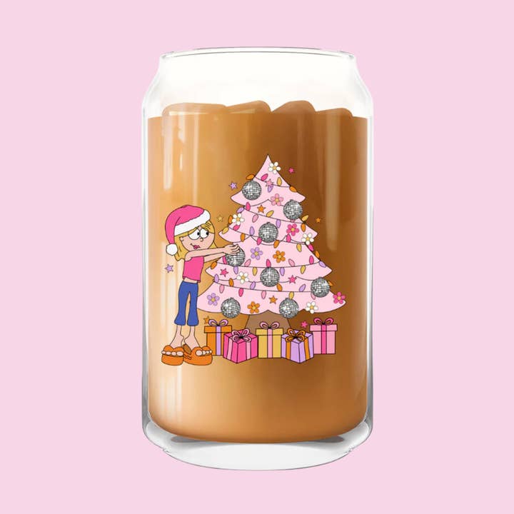 It's A Lizzie Christmas Iced Coffee Glass - Christmas Glass for wholesale by Tash Fox Designz
