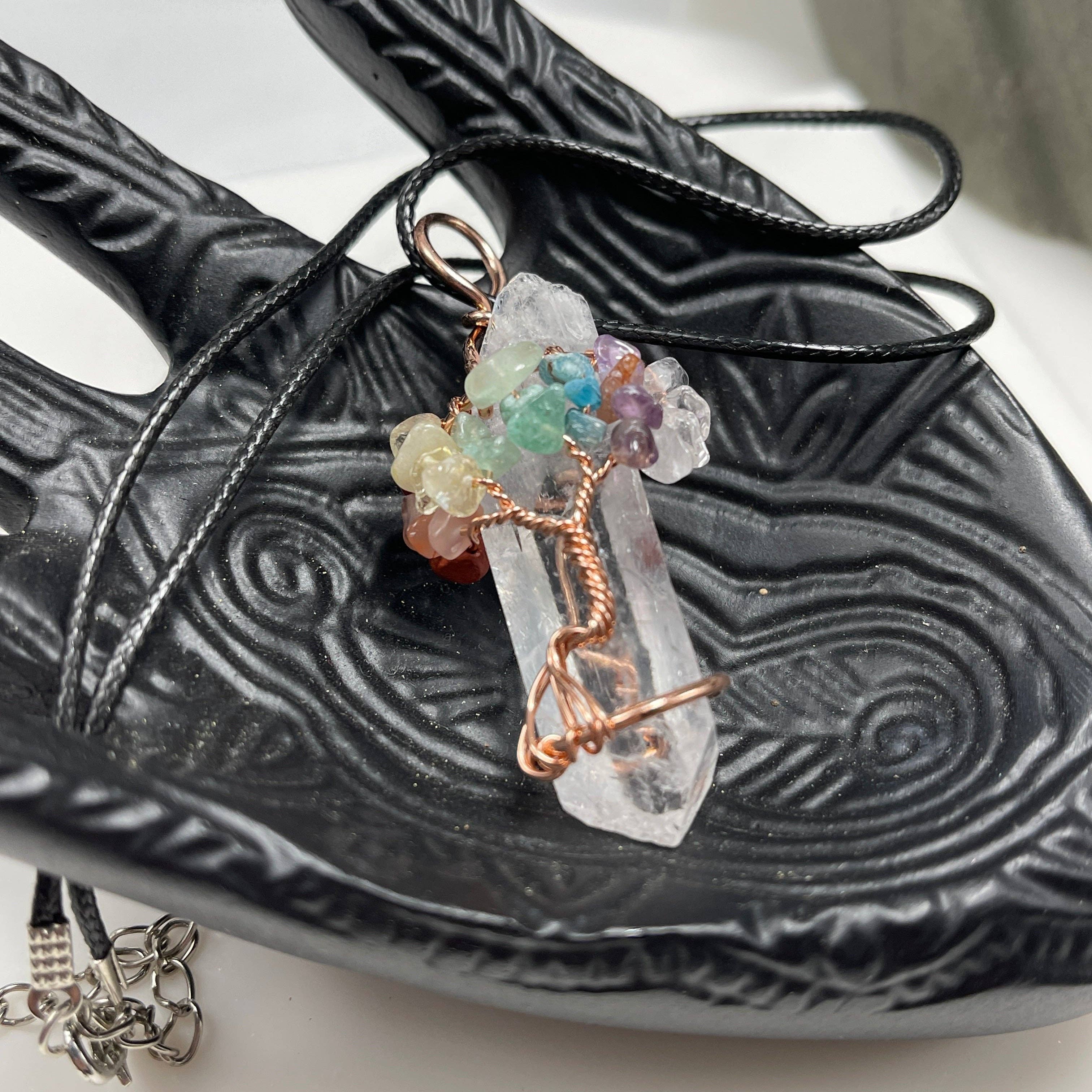 Peace Love Bling – wholesale Pendant/charm necklace – Chakra Tree Crystal  necklace3