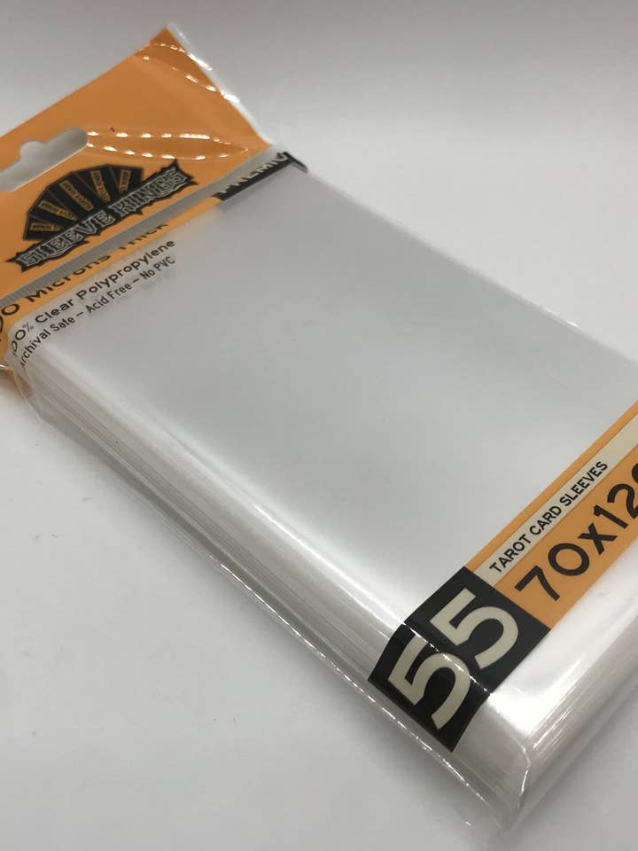 Premium SK Tarot Card Sleeves (70x120mm) -55 Pack, 100 Microns for wholesale by Mayday Games