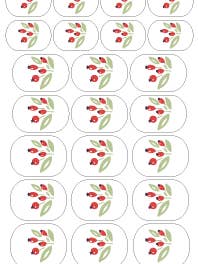 Enveloppe à ongles peinte à la main avec boutons rouges et feuilles pour la vente par Mom & Me Manis