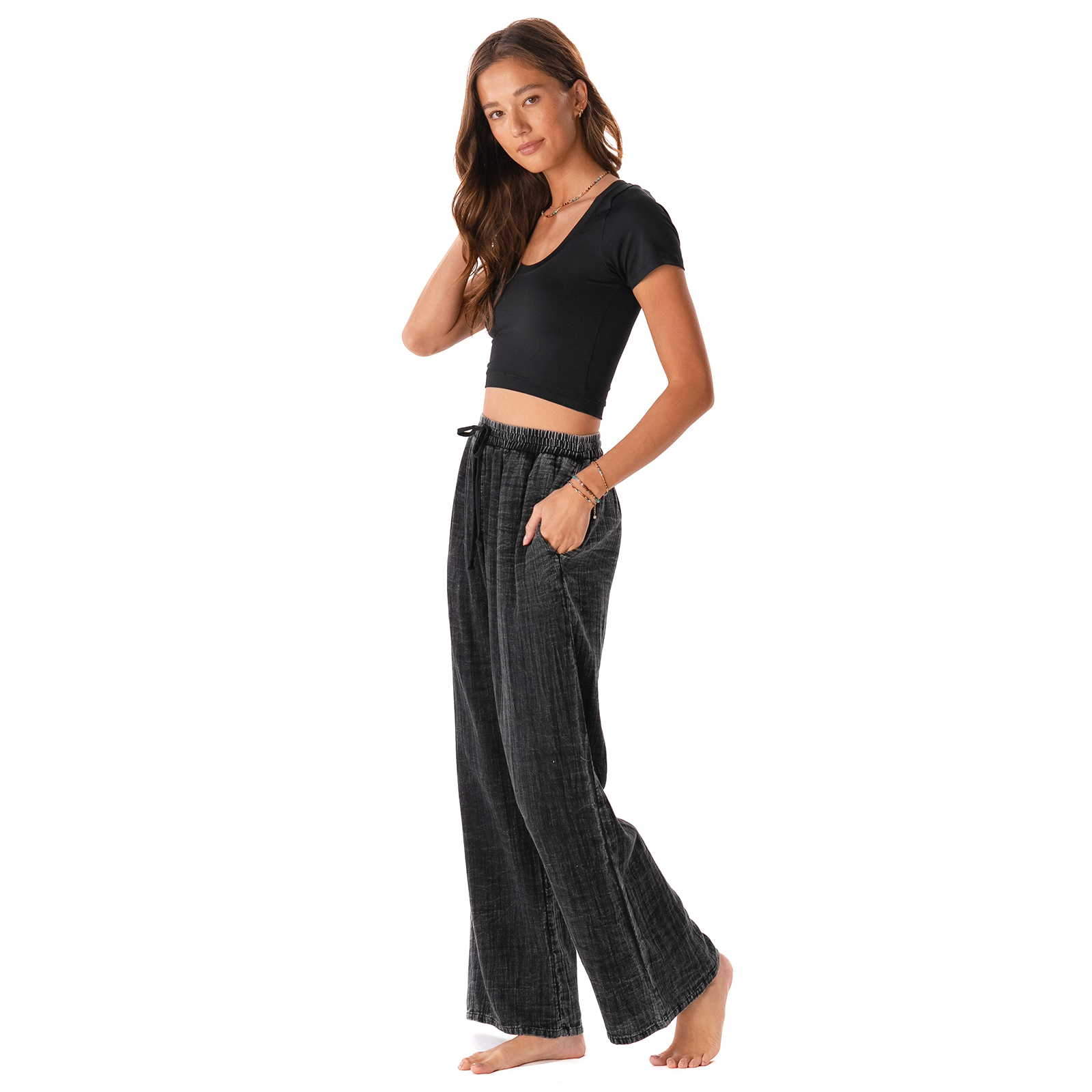 Lotus and Luna - Wholesale Pants - Women's - Vintage Black Cabana Pants3